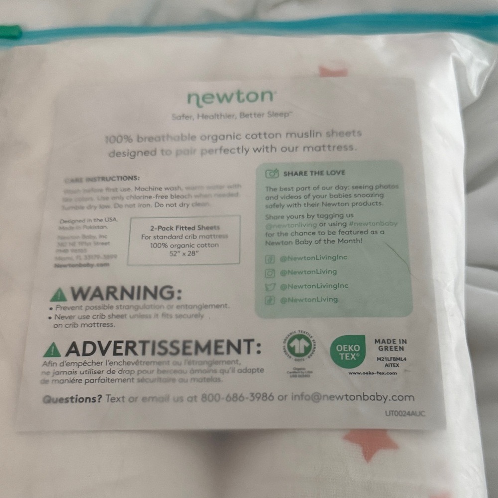 Newton Organic Cotton Muslin Sheets - White